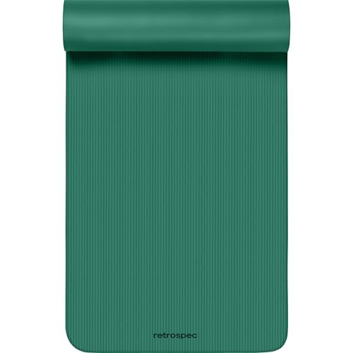 Retrospec Solana Yoga Mat Thick 1/2in Non-Slip Workout Mat with Nylon Strap - 72x24in Exercise Mat for Pilates, Stretching & Fitness - BPA Free, Easy Clean - color: Elm Green