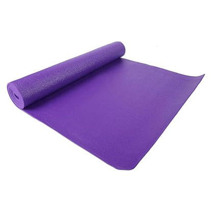 Fitvids All Purpose 1/4-Inch High Density Anti-Tear Exercise Yoga Mat with Carrying Strap, Multiple Colors - color: Purple