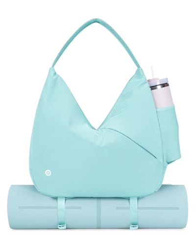 Ceneda Large Gym Bag for Women with Hidden Yoga Mat Holder & Shoe Compartment & Wet Pocket, Sports Duffle Bag for Travel - color: Mint Green