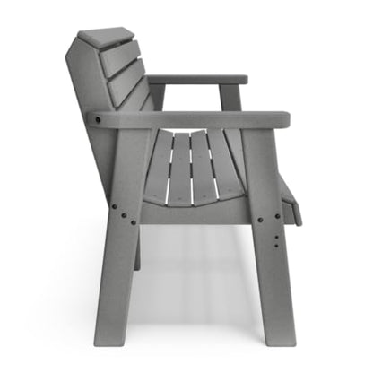 BY THE YARD 48" Garden Bench (Gray) - color: Grey