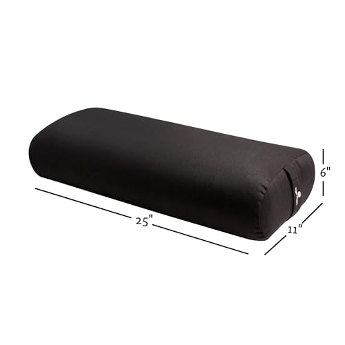 Hugger Mugger Standard Yoga Bolster - Firm, Supportive, Handmade, Durable - color: Black
