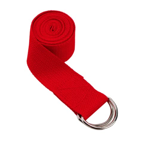 MUNE Stretching Yoga Strap,Stretch Band for Yoga Pilates Exercise 6 Ft,Durable Yoga Belt with Safe Adjustable D Ring Buckle for Daily Stretching, Physical Therapy, Restorative Practice,Red Color