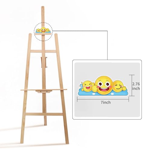 Smiley Wooden Easel for Painting, Wedding Signs & Display, Adjustable | Adjustable foldable wooden easel for painting canvas.Sturdy A-frame pine stand for wedding signs,displays&studio use - color: Primary Colour