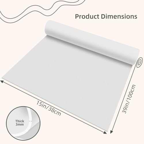 Foam Craft Sheets, 38x100CM EVA Foam Roll, 3MM White DIY Handcraft Sheets | High Density EVA Foam Paper for Cosplay, Scrapbooking, Party Decorations, Easy to Cut, Sand, Thermoform, and Paint - color: WHITE-15x39in-3MM