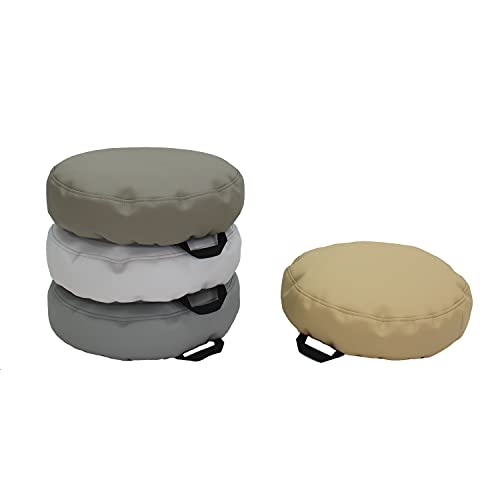 FDP SoftScape 15 inch Round Bean Floor Cushions with Handles for Kids, Teens, Adults Flexible Seating for Home, Daycare, Preschool, Classroom, Yoga and Meditation, 4 inch Height (4-Piece) - Dunes - color: Dune
