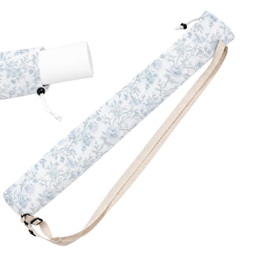 Blue and White Floral Toile Mahjong Mat Bag with Adjustable Straps - color: Blue and White Floral