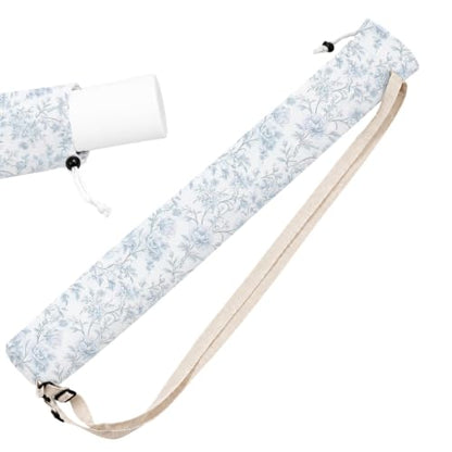 Blue and White Floral Toile Mahjong Mat Bag with Adjustable Straps - color: Blue and White Floral