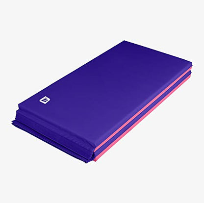 We Sell Mats Gymnastics Mat, Folding Tumbling Mat, Portable with Hook & Loop Fasteners - color: Purple / Pink, size: 4 ft x 8 ft x 2 in