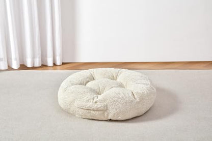 Floor Cushion Pillow, Portable Large - color: Round, Fog