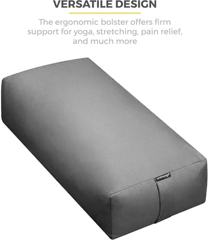 Firm Large Yoga Bolster, 24x12x6in - color: Cool Gray - Zippered Cover, size: 2 Pack