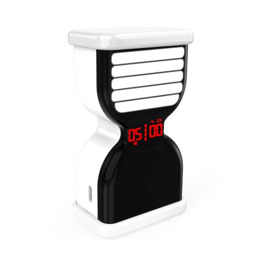 Pomodoro Timer for Productivity, Visual Digital Hourglass Timer | 5/25Min Preset, Custom Countdown Count-up, On/Off, Loud Alarm Mute, Rechargeable Flip Timer for ADHD Tool Study Work Kitchen - color: White