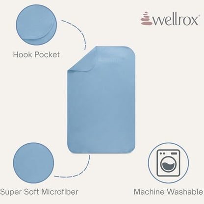 Wellrox Microfiber Yoga Hand Towel – Super Soft, Quick-Dry, Non Slip Yoga Towel for Hot Pilates, Gym & Workouts (26.5" x 16", Blue) - color: Blue