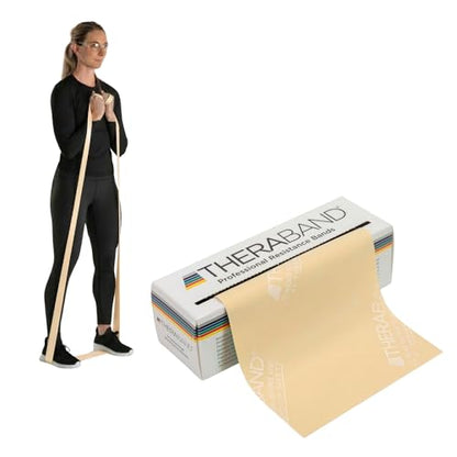 THERABAND Resistance Bands Tan, 6 Yard Roll, Upper Body, Physical Therapy - color: Tan - Extra Thin