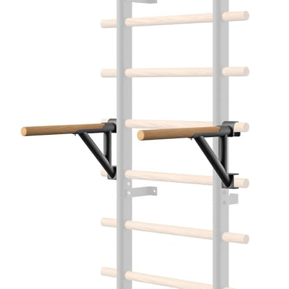 DHT Wood Stall Bar, Swedish Ladder Suspension Trainer with 9 Strategic Rods, for Home, Gym, School and Clinics, Black - color: DW-S