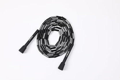 Jump Rope Kit for Beginners – 2-in-1 Segmented & Speed Rope with Resistance Band, Massage Ball & Grip Tape – Adjustable Skipping Rope Set for Women, Men & Kids - color: Black/Grey