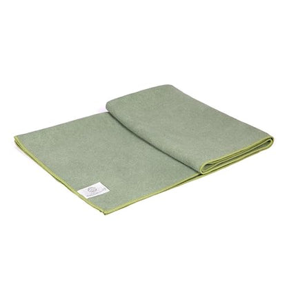 Yoga Mat Towel - Double Sided Microfiber Yoga Towel - Sweat Absorbent Non Slip Hot Yoga Towel - Lightweight, Quick Drying Pilates Mat Towel - 73" x 26", Sage
