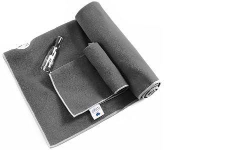 IUGA Premium Set- Includes 1 Non Slip Yoga Towel, 1 Non Slip Textured Surface Yoga Mat
