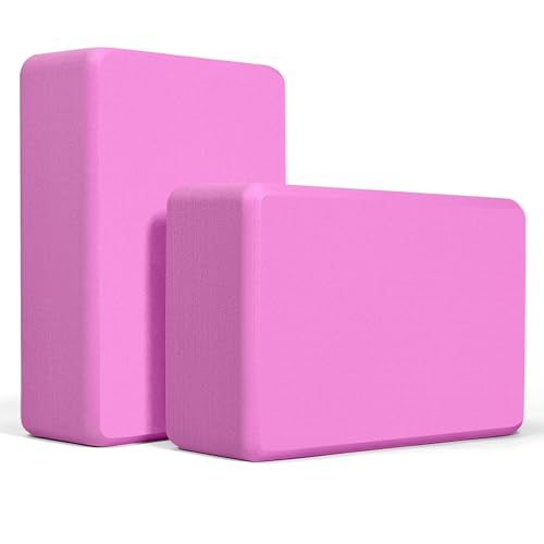 2 Pack Yoga Blocks, Lightweight 3x6x9in Yoga Bricks - color: 2PACK-Magenta