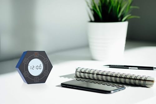 Hexagon Rotating Productivity Clock, Pomodoro Timer with 5, 10, 15, 20, 30 Minute Presets, Timer for People with ADHD (Blue) - color: Blue - 5, 10, 15, 20, 30 Min