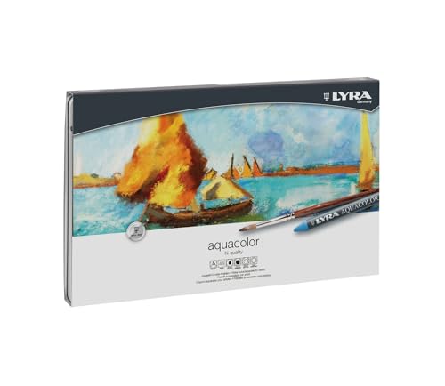 Lyra Aquacolor Water-Soluble Wax Crayons, Set of 48 Crayons, Assorted Colors (5611480) - size: 48 Count (Pack of 1)