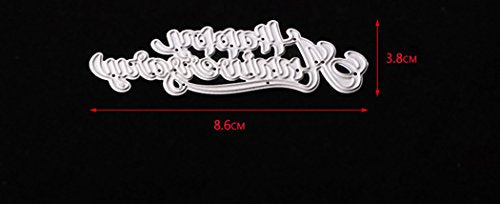 Letter Thank You Mr&Mrs Best Wishes Happy Anniversary Heart Metal Cutting Dies Stencil DIY Scrapbooking Embossing Tool DIY Paper Cards Album Decoration (Happy Anniversary) - style: Happy Anniversary
