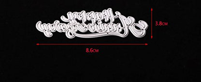 Letter Thank You Mr&Mrs Best Wishes Happy Anniversary Heart Metal Cutting Dies Stencil DIY Scrapbooking Embossing Tool DIY Paper Cards Album Decoration (Happy Anniversary) - style: Happy Anniversary