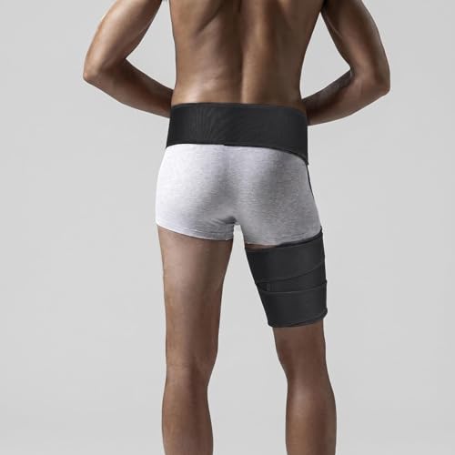 Hip Brace for Men/Women - Sciatica Pain Relief,Thigh Support,One Size Fits for All,Adjustable Strap,Hamstring Compression Sleeve,Breathable Fabric