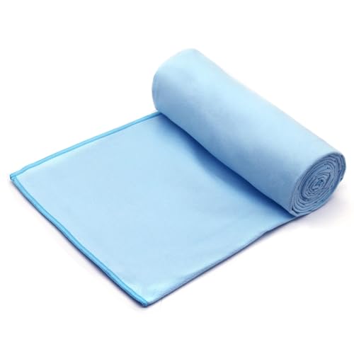 Eunzel Hot Yoga Towel Non Slip Yoga Mat Towel Non-Slip Sweat Absorbent Towel for Hot Yoga, Pilates and Workout 72" x 26.5", Blue - color: Blue