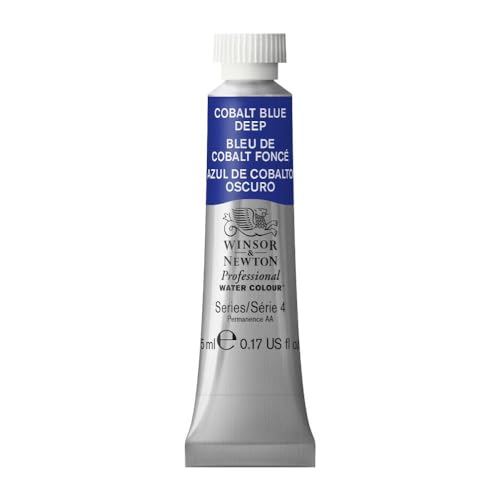 Winsor & Newton Professional Watercolor, 5ml Tube, Cobalt Blue Deep | Unrivalled Transparency, Single Pigment Vibrant Colors, Archival Permanence, Heritage Watercolors, Finest Pigments - color: Cobalt Blue Deep, style: 0.17-oz Tube