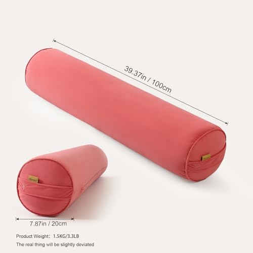 Body Pillow for Adults,Long Round Pillow,Big Cylindrical Pillow,Large Full Bolster Pillows for Side Sleepers (Coral Peach, 39.37"*7.87") - color: Coral Peach, size: 39.37"*7.87"