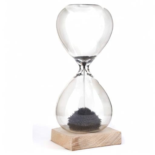 Kikkerland Magnetic Hourglass Timer – Elegant, Relaxing Decor for Home & Office – 1 Minute Timekeeper with Hidden Magnet & Wooden Base
