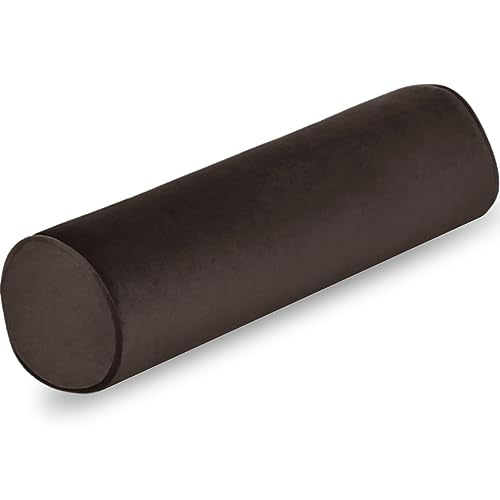 지퍼가 달린 넥 롤 베개 커버 - 침실, 거실, 소파용 보름달 볼스터/원형 실린더 베개 커버 - 단색 목 경추 베개 커버 커버 61 x 15.2cm(24 x 6인치) (다크 브라운) - color: 다크 브라운., size: 6" x 24"