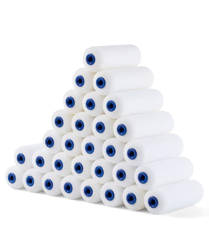 Bates- Foam Paint Roller Covers, 4 Inch, 30 Pack, Bulk High Density | Foam Roller Covers for Paint Roller Use, Smooth Finish Painting, Walls, Cabinets, Furniture & DIY Painting Projects