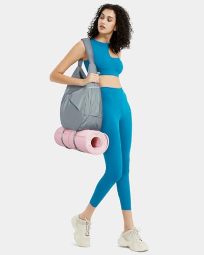 Ceneda Large Gym Bag for Women with Hidden Yoga Mat Holder & Shoe Compartment & Wet Pocket, Sports Duffle Bag for Travel - color: Celadon