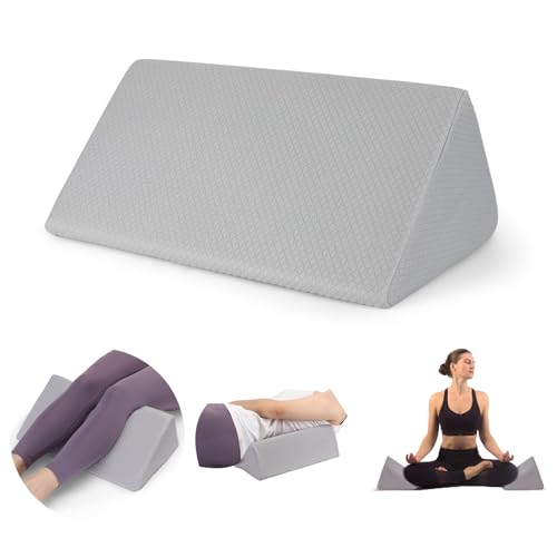 Small Wedge Pillow, Small Wedge Pillow for Sleeping | Foam Wedge for Yoga, Laptop, Memory Foam Positioning, Foam Pillow for Bed, Provide Support and Relieve Fatigue(Grey-20in) - color: Grey-20"