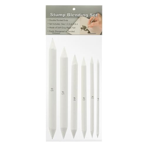 Creative Mark Blending Stumps - Perfect Art Set for Charcoal, Pencils, Pastels - Ideal for Artists and Designers - Solid Double [Set of 6] - size: Set of 6