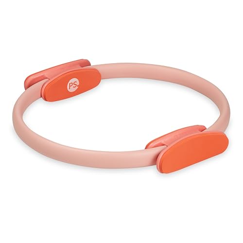 POPSUGAR Pilates Ring (15" Rose Pink/Berry, 1 lb), Dual-Grip Magic Circle Fitness Ring for Added Resistance, Tone, Sculpt & Strengthen Muscles, Pilates Ring Circle for Stretching & Home Gym Exercise - color: Rose Pink/Coral