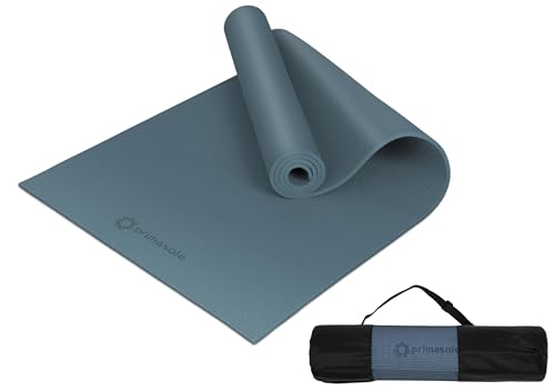Primasole Yoga Mat with Carry Strap for Yoga Pilates Fitness and Floor Workout at Home and Gym Non-slip 9 colors - color: Dark Green‌, size: 1/3 inch (8 mm)