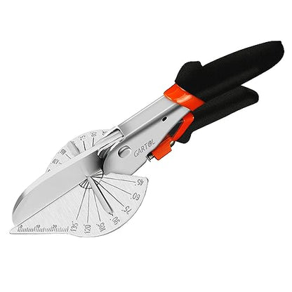 Miter Shears, 45°-135° Adjustable Angle Cutter for Shoe Moulding, Quarter Round and PVC, SK5 Steel Trim Scissors (Tool Only) - size: HD-3101 NB - Shears Without Replacement Blade
