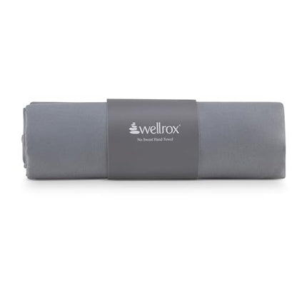 Wellrox Microfiber Yoga Hand Towel – Super Soft, Quick-Dry, Non Slip Yoga Towel for Hot Pilates, Gym & Workouts (26.5" x 16", Grey) - color: Grey