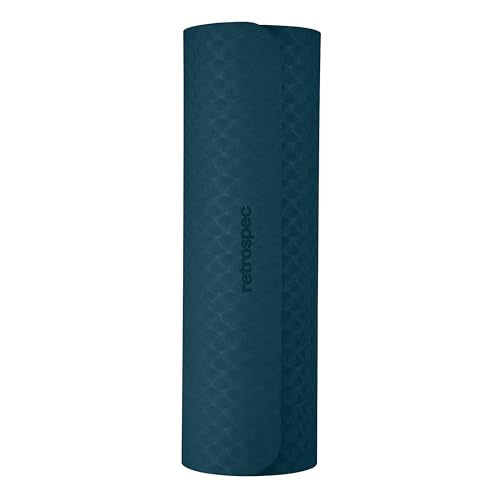 Retrospec Zuma 1/2" Yoga Mat Non Slip Exercise Mat For Pilates, Workout | 72x24x1/2", Gym Mat, Yoga Mat Strap, TPE Yoga Mat, Eco Friendly, Elastic Memory Foam, Moisture Resistant, BPA, Latex Free - color: Ocean Blue