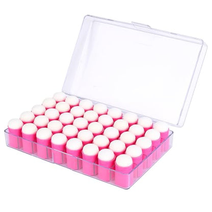 40 Pieces Sponges Daubers with Storage Case - Finger Sponge Daubers with Soft Sponge Head - Perfect for Painting, Drawing, Stenciling, Card Making and More - color: Pink