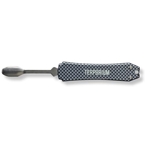 Terporium Retractable Wax Carving Tool (Single) | Stainless Steel Precision Tip Portable Pocket Tool with Carbon Design Handle | Perfect for Wax Carving & Sculpting On-The-Go - color: Carbon