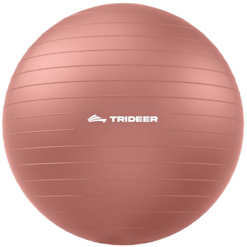 Trideer Yoga Ball for Exercise, Pilates, Core & Balance Training, Stability Ball for Pregnancy & Birthing Prep, Physical Therapy, Daily Stretching, Office Chair for Active Sitting, Quick Pump Included - color: Coral Orange, size: L(23-26ines/58-65cm)