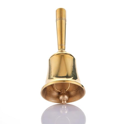 Super Loud Solid Brass Hand Call Bell Dinner Bell (S) | Hand Bells for Seniors Bedside, Teacher Classroom Bell, Ringing Bell at Wedding, Tibetan Meditation Bells, Gift for Bedridden - size: Small
