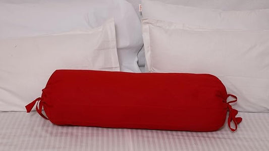16x6 Inch White Cotton Bolster Cover – Pack of 1| Round Neck Roll Pillow Cover | Soft, Durable & Machine Washable (Burgundy) - color: Burgundy, size: 16" x 6" (Pack of 1)