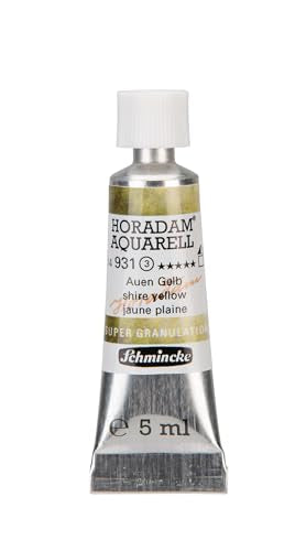 Schmincke - HORADAM® AQUARELL, Super Granulation, 14 931 001 Shire Yellow, 5 ml tube, very strong granulating colors, finest, super granulating watercolors - color: 931 shire yellow