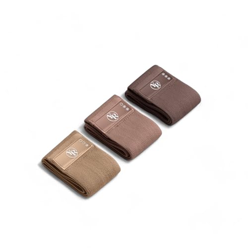 Fabric Booty Bands Set, 3 Resistance Levels for Pilates - color: Mocha