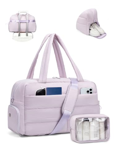 Gitus Travel Duffle Bag for Women Puffer Weekender Bags Carry on Gym Bag - color: Lavender
