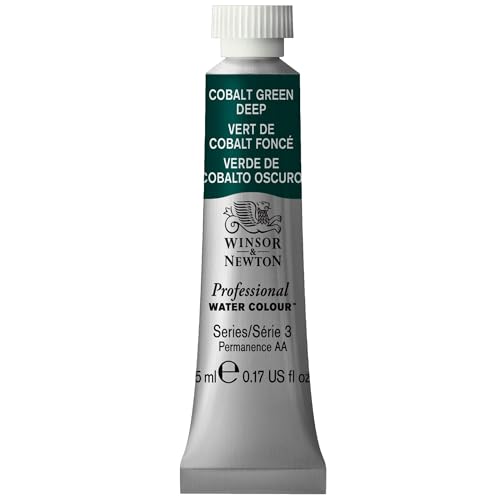 Winsor & Newton Professional Watercolor, 5ml Tube, Cobalt Green Deep | Unrivalled Transparency, Single Pigment Vibrant Colors, Archival Permanence, Heritage Watercolors, Finest Pigments - color: Cobalt Green Deep, style: 0.17-oz Tube